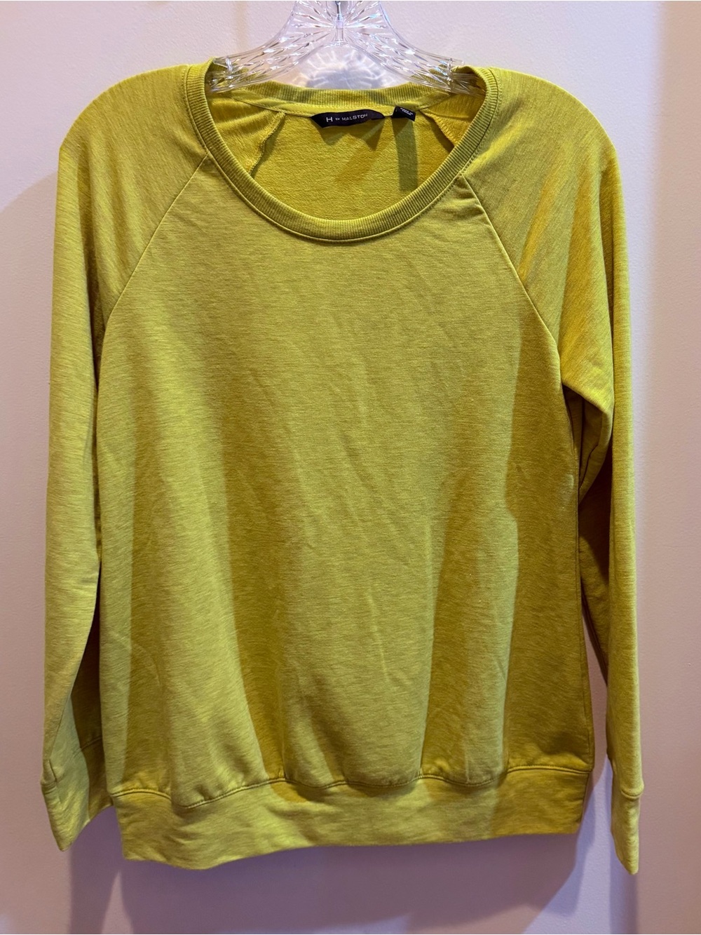 H by Halston Lime-Green Crewneck Sweatshirt